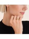 Rosefield Splendido anello in acciaio placcato oro con cristallo iconico JROR - Diametro: 54 mm donna