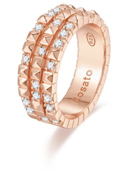 Rosato Anello originale in bronzo con zirconi Cubica RZA016 - Diametro: 56 mm donna