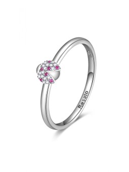 Rosato Anello in argento pregiato con coccinella Allegra RZA019 - Diametro: 52 mm donna