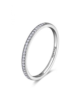 Rosato Anello minimalista in argento con zirconi Allegra RZA029 - Diametro: 56 mm donna
