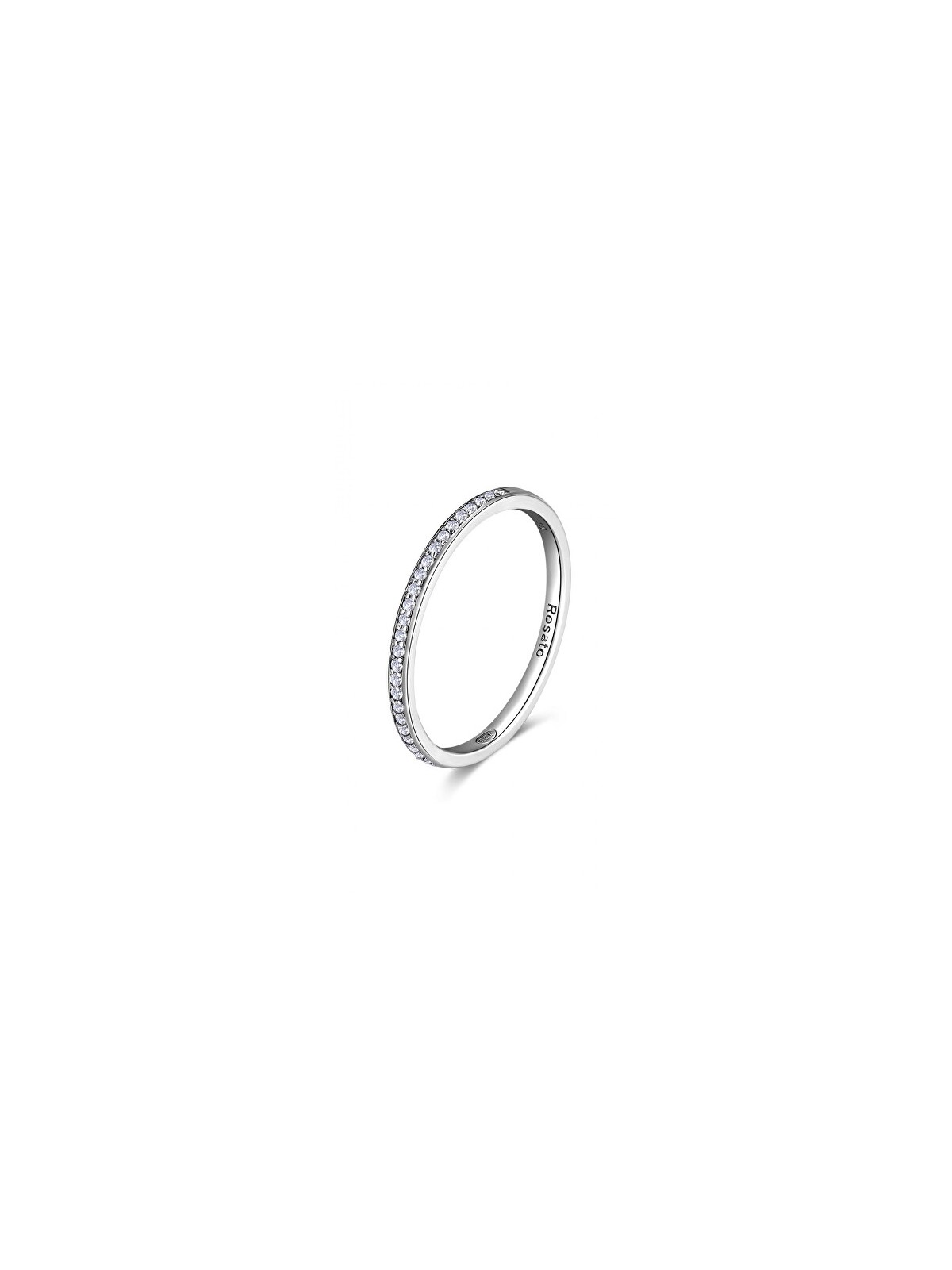 Rosato Anello minimalista in argento con zirconi Allegra RZA029 - Diametro: 56 mm donna