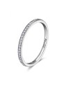 Rosato Anello minimalista in argento con zirconi Allegra RZA029 - Diametro: 56 mm donna