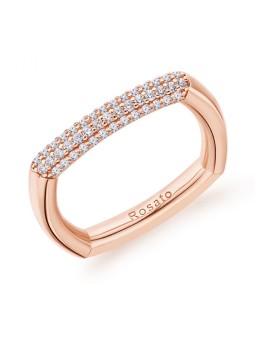 Rosato Elegante anello in bronzo con zirconi Bianca RZBI32 - Giro: 56 mm donna