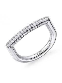 Rosato Anello moderno in argento con zirconi Bianca RZBI33 - Giro: 54 mm donna