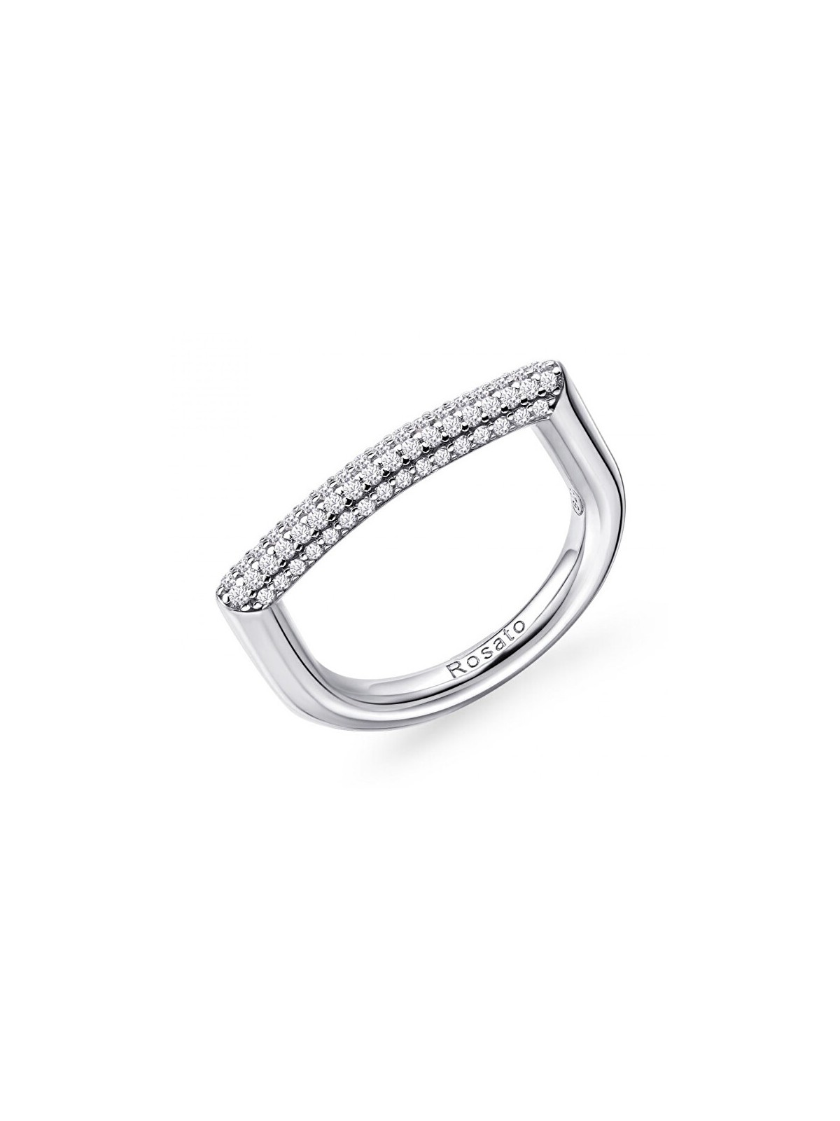 Rosato Anello moderno in argento con zirconi Bianca RZBI33 - Giro: 54 mm donna
