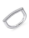 Rosato Anello moderno in argento con zirconi Bianca RZBI33 - Giro: 54 mm donna