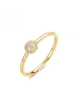 Rosato Incantevole anello placcato oro con zirconi cubici Bianca RZBI80 - Circonferenza: 54 mm donna