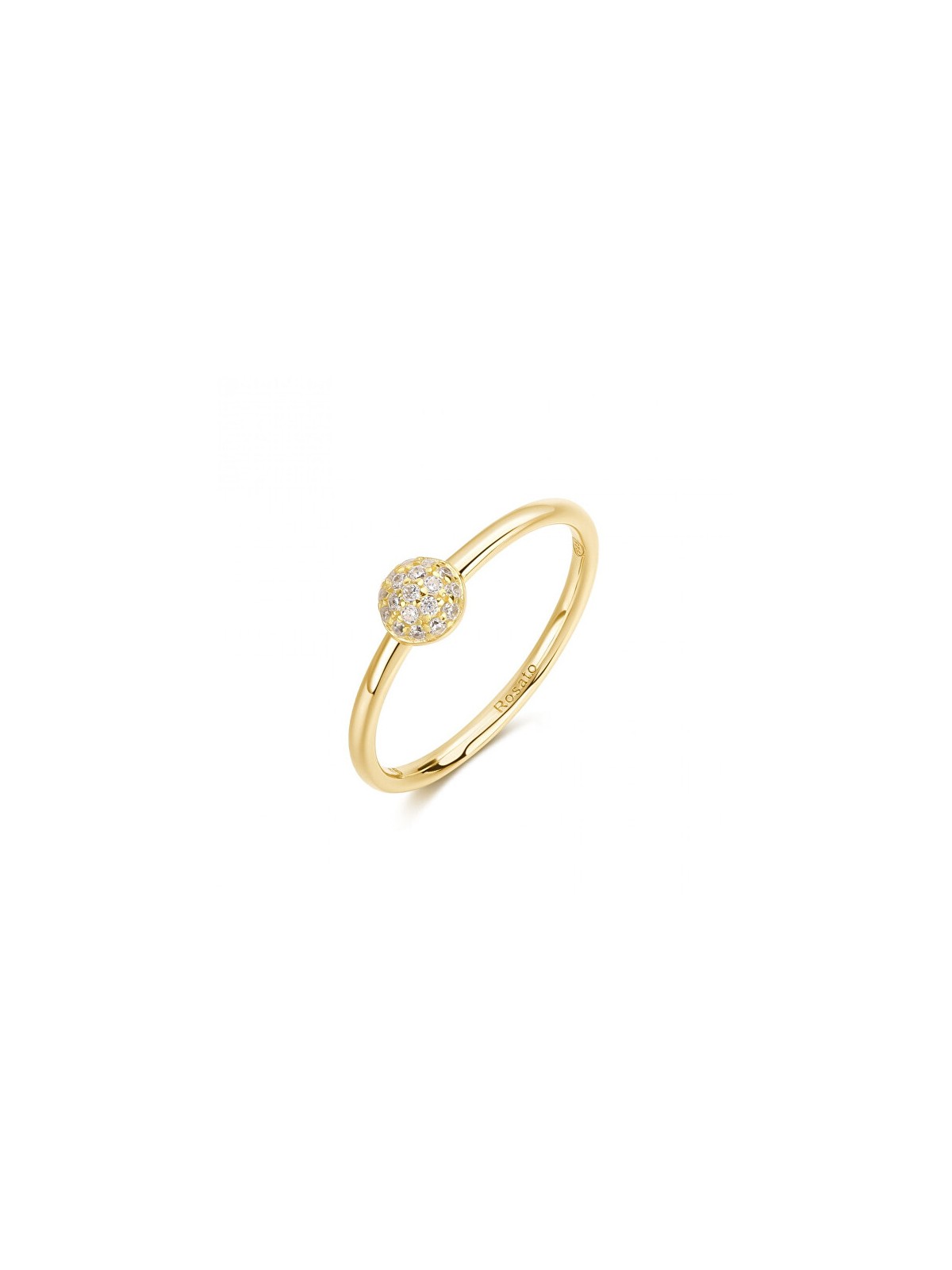Rosato Incantevole anello placcato oro con zirconi cubici Bianca RZBI80 - Circonferenza: 54 mm donna