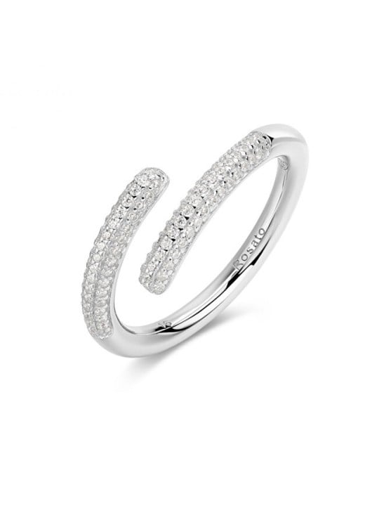 Rosato Anello aperto di design con zirconi Bianca RZBI81 - Circonferenza: 52 mm donna