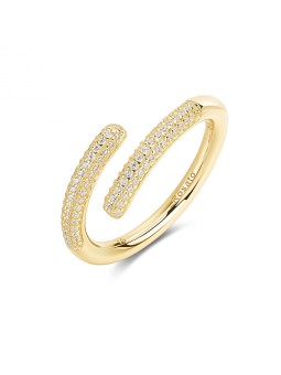 Rosato Anello aperto placcato oro con zirconi Bianca RZBI82 - Circuito: 60 mm donna