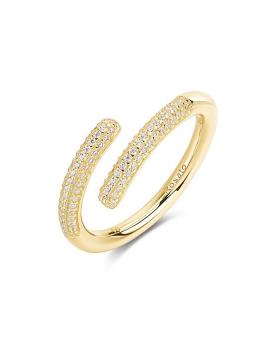 Rosato Anello aperto placcato oro con zirconi Bianca RZBI82 - Circuito: 60 mm donna