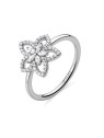 Rosato Anello da donna in argento con fiore e zirconi Gaia RZGA98 - Circonferenza: 50 mm donna