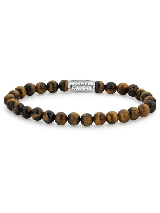 Rebel&Rose Bracciale con perline Tiger Lily RR-60014-S - Dimensioni: 17,5 cm - M uomo
