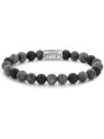 Rebel&Rose Bracciale con perline Gray Rocks RR-80069-S - Dimensioni: 16,5 cm - S uomo