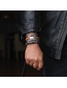 Rebel&Rose Bracciale con perline Gray Rocks RR-80069-S - Dimensioni: 16,5 cm - S uomo