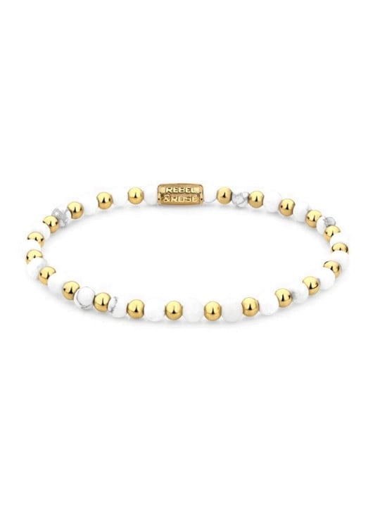 Rebel&Rose Bracciale con perline in oro bianco vergine RR-40113-G - Dimensioni: 16,5 cm - S donna