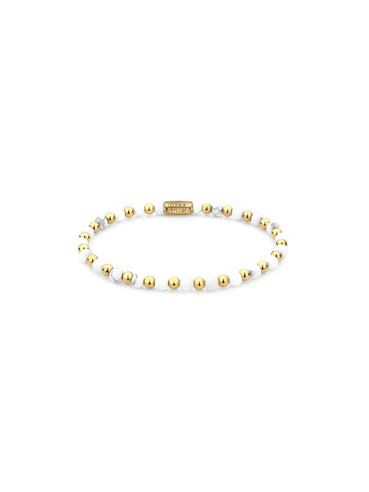 Rebel&Rose Bracciale con perline in oro bianco vergine RR-40113-G - Dimensioni: 16,5 cm - S donna
