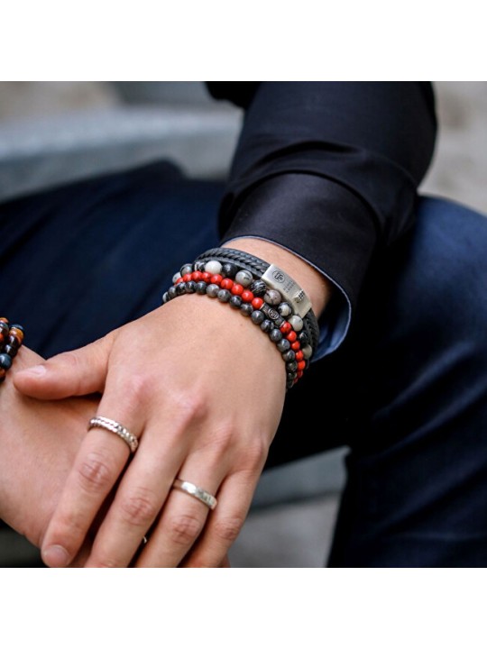 Rebel&Rose Bracciale vintage con perline Red Delight RR-60118-V - Dimensioni: 17,5 cm - M unisex