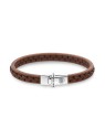 Rebel&Rose Bracciale in pelle marrone cognac intrecciata RR-L0156-S - Dimensioni: 19 cm - L uomo