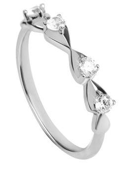 Silver Cat Anello delicato in argento con zirconi Beauty SC323 - Circonferenza: 56 mm donna