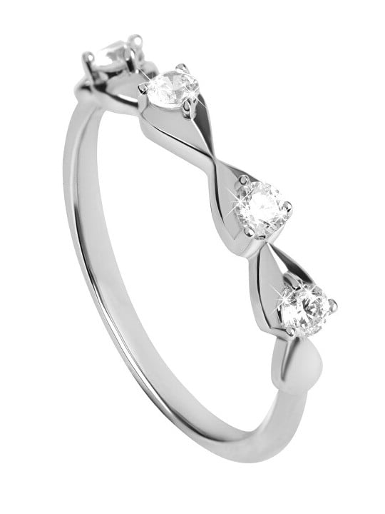 Silver Cat Anello delicato in argento con zirconi Beauty SC323 - Circonferenza: 56 mm donna