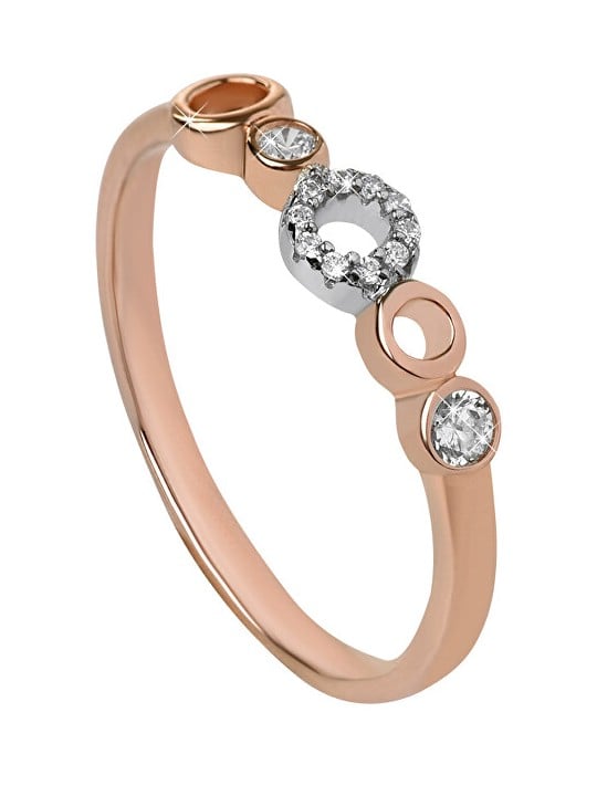 Silver Cat Anello da donna bicolore con zirconi Bicolor SC345 - Circonferenza: 58 mm donna