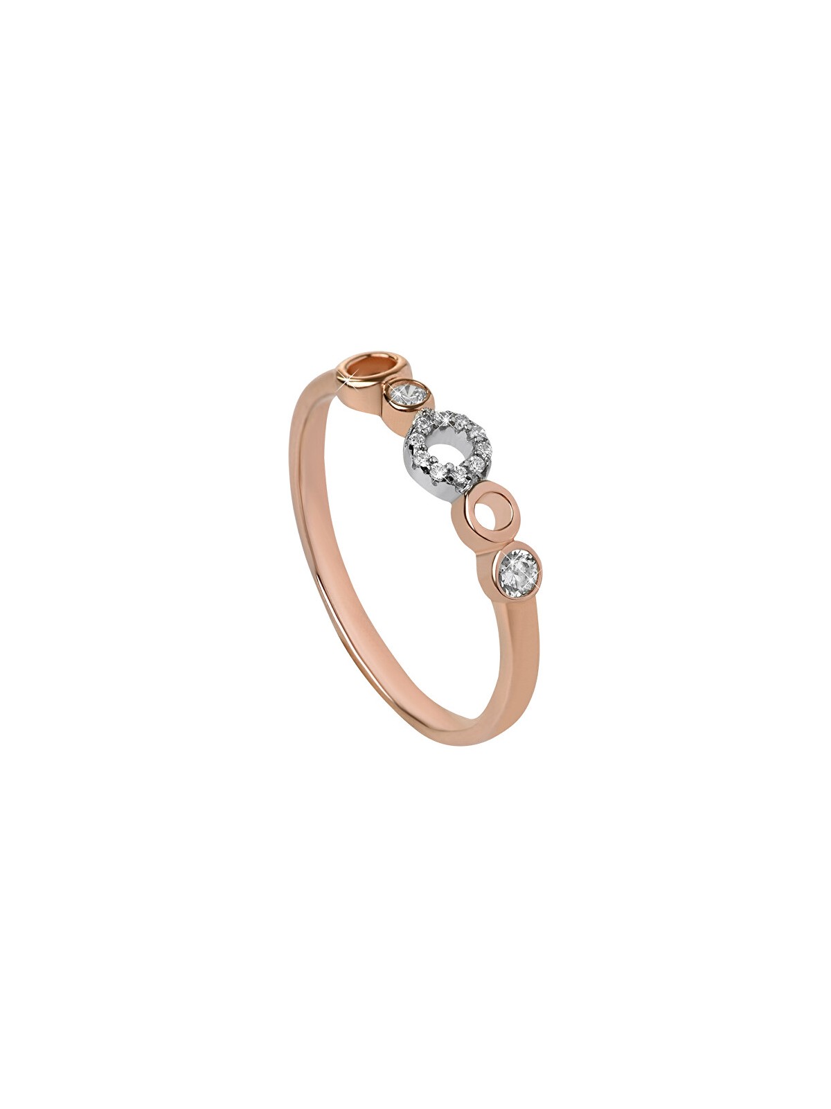 Silver Cat Anello da donna bicolore con zirconi Bicolor SC345 - Circonferenza: 58 mm donna