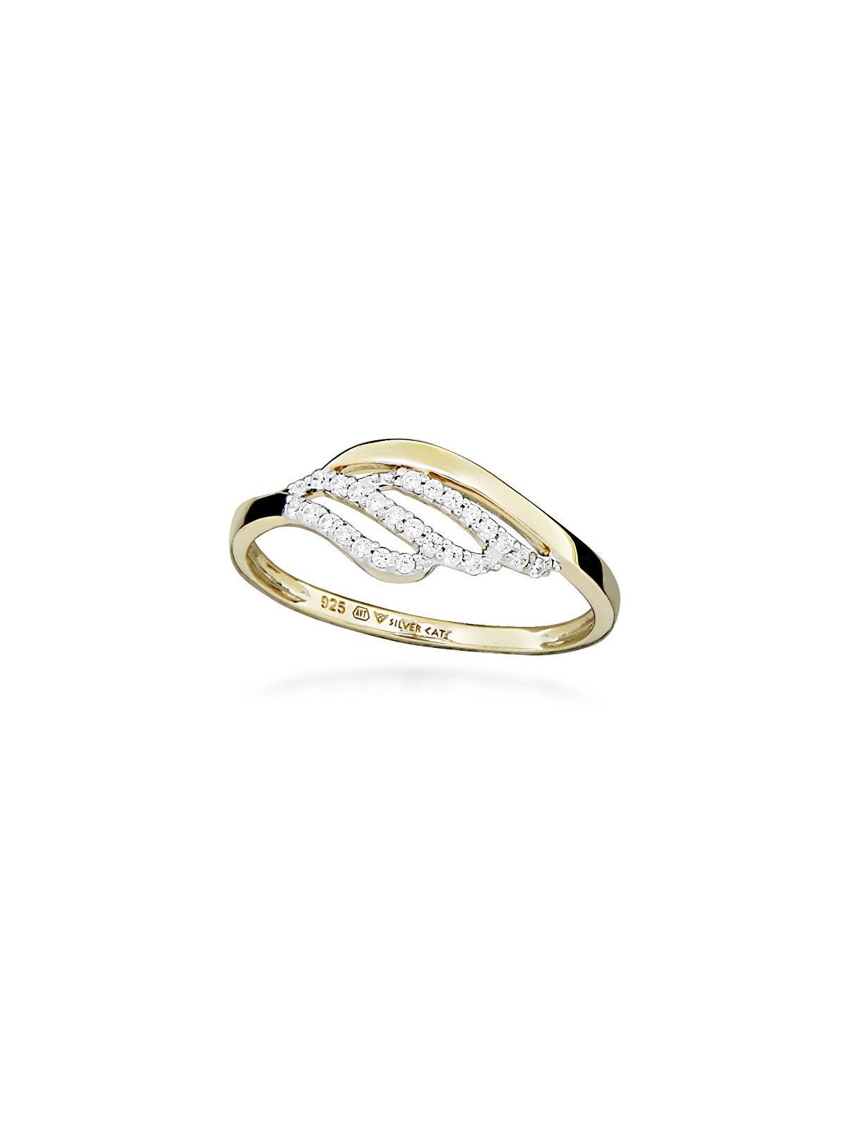 Silver Cat Incantevole anello SC567 placcato oro con zirconi cubici - Circonferenza: 54 mm donna