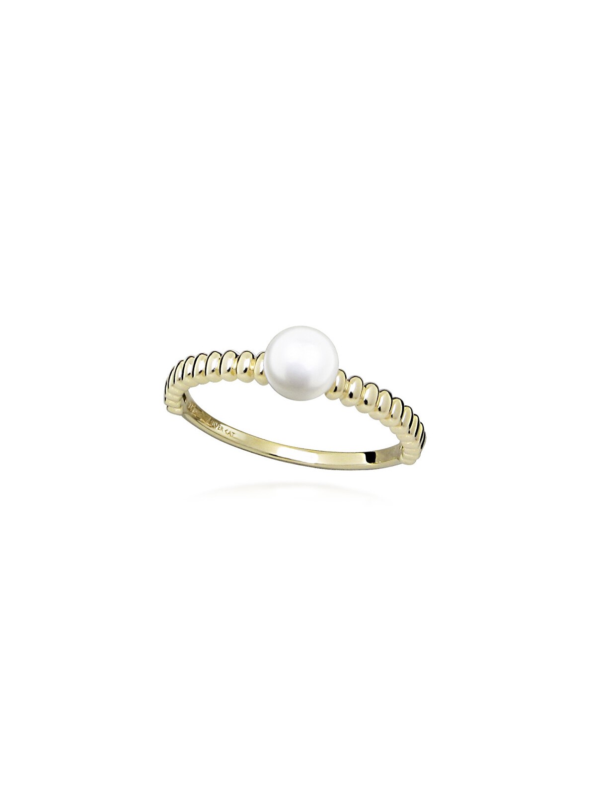 Silver Cat Anello delicato placcato oro con autentica perla d'acqua dolce SC578 - Circonferenza: 60 mm donna