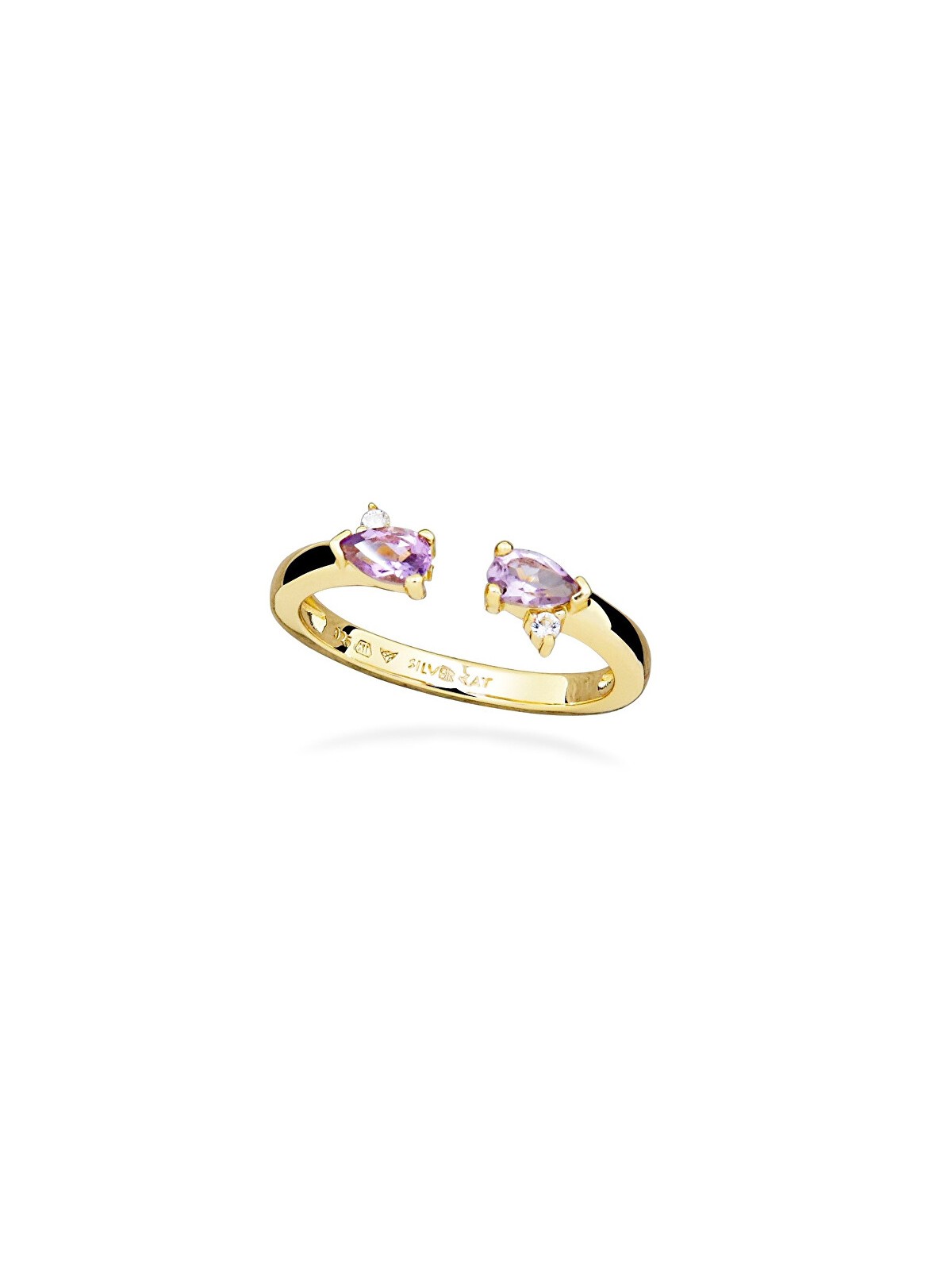 Silver Cat Anello aperto placcato oro con zirconi cubici SC639 - Circonferenza: 60 mm donna