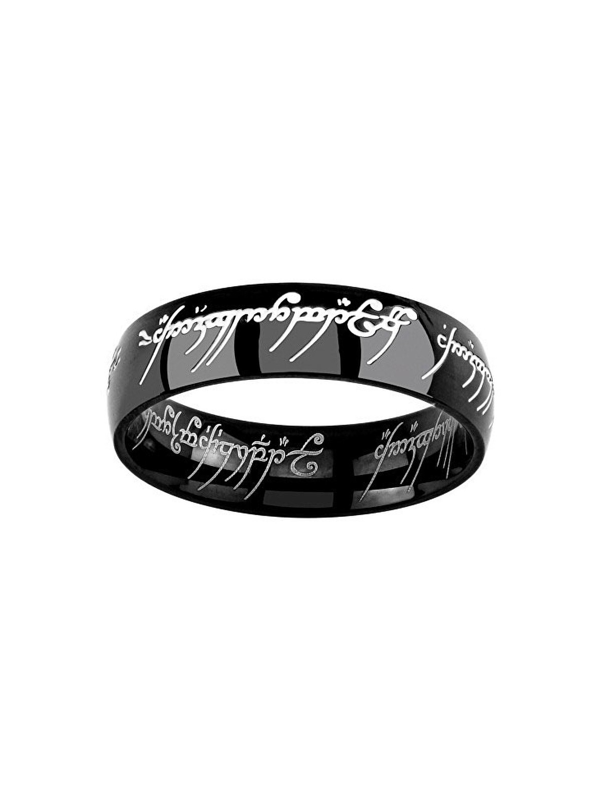 Silvego Anello del potere in acciaio nero dal film Il Signore degli Anelli RRC5623 - Diametro: 64 mm unisex