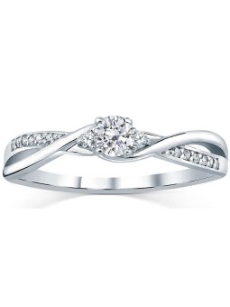 Anello Silvego in argento con cristalli Swarovski FNJR085sw - Diametro: 49 mm donna
