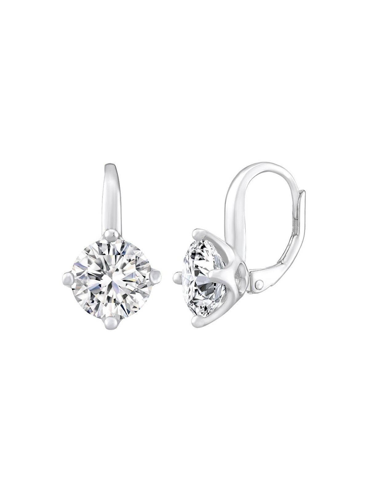 Silvego Orecchini in argento LILA con zircone trasparente LPS0620 - Dimensioni: M: (1.6 x 0.8 cm) donna