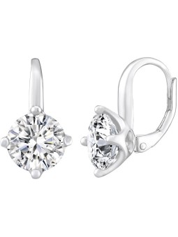 Silvego Orecchini in argento LILA con zircone trasparente LPS0620 - Dimensioni: L: (2 x 1.1 cm) donna