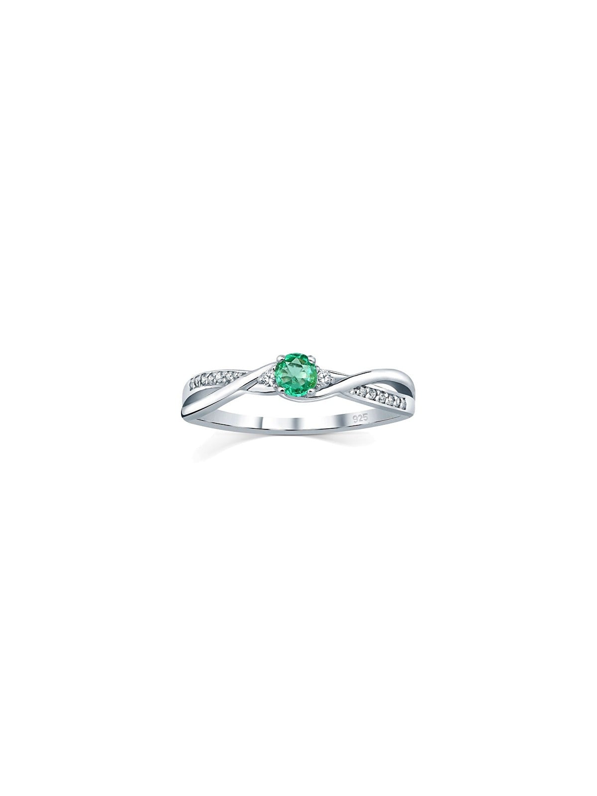 Silvego Anello in argento con vero smeraldo naturale JJJR1100ER - Diametro: 51 mm donna
