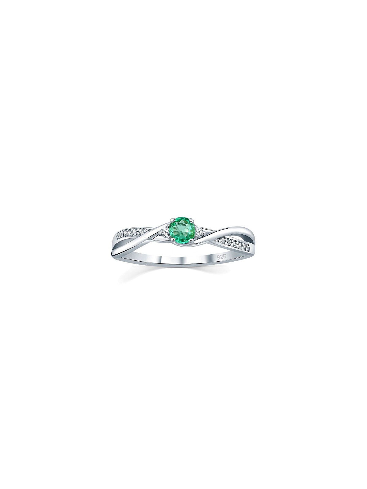 Silvego Anello in argento con vero smeraldo naturale JJJR1100ER - Diametro: 53 mm donna