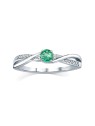 Silvego Anello in argento con vero smeraldo naturale JJJR1100ER - Diametro: 59 mm donna