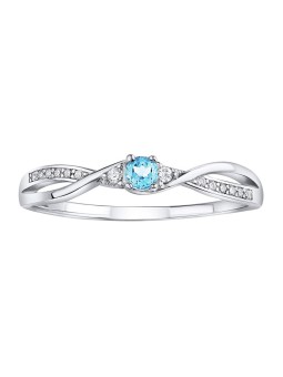 Anello Silvego in argento con topazio azzurro e zirconi brillanti JJJR1100TS - Diametro: 58 mm donna