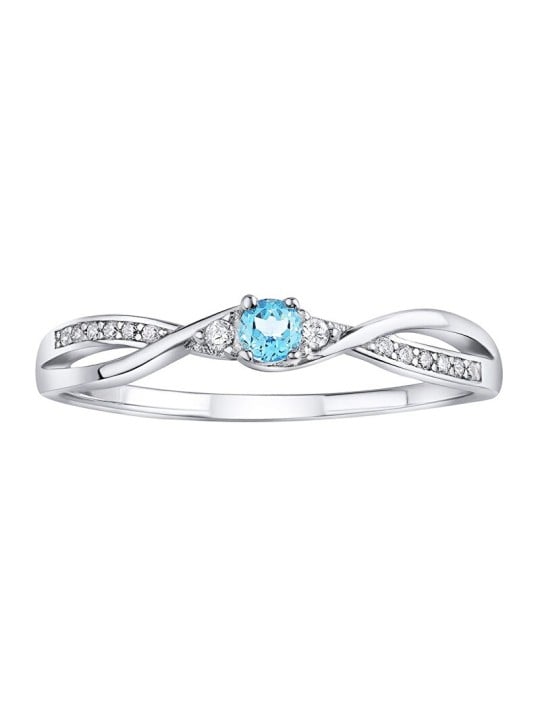 Anello Silvego in argento con topazio azzurro e zirconi brillanti JJJR1100TS - Diametro: 58 mm donna
