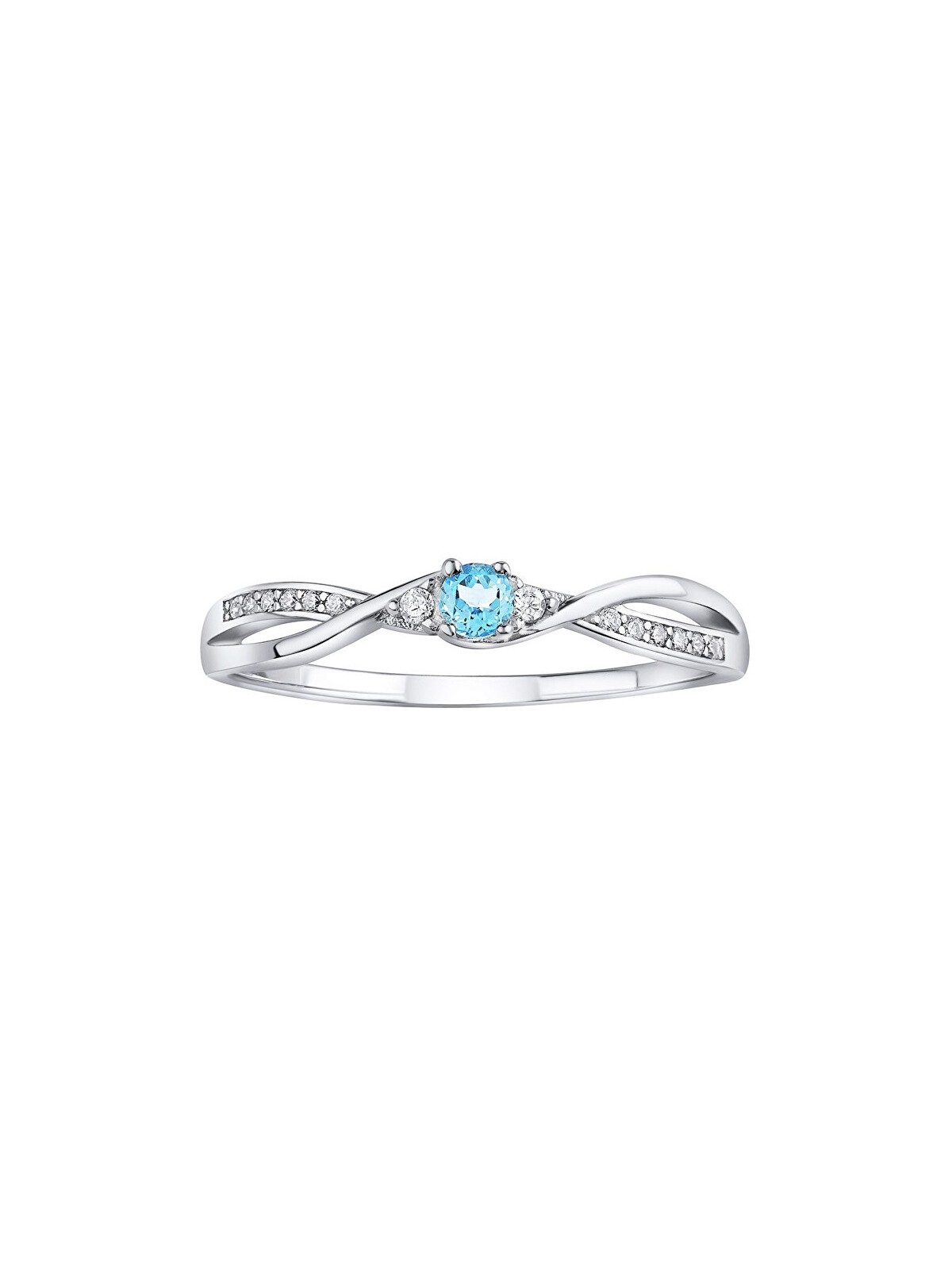 Anello Silvego in argento con topazio azzurro e zirconi brillanti JJJR1100TS - Diametro: 58 mm donna