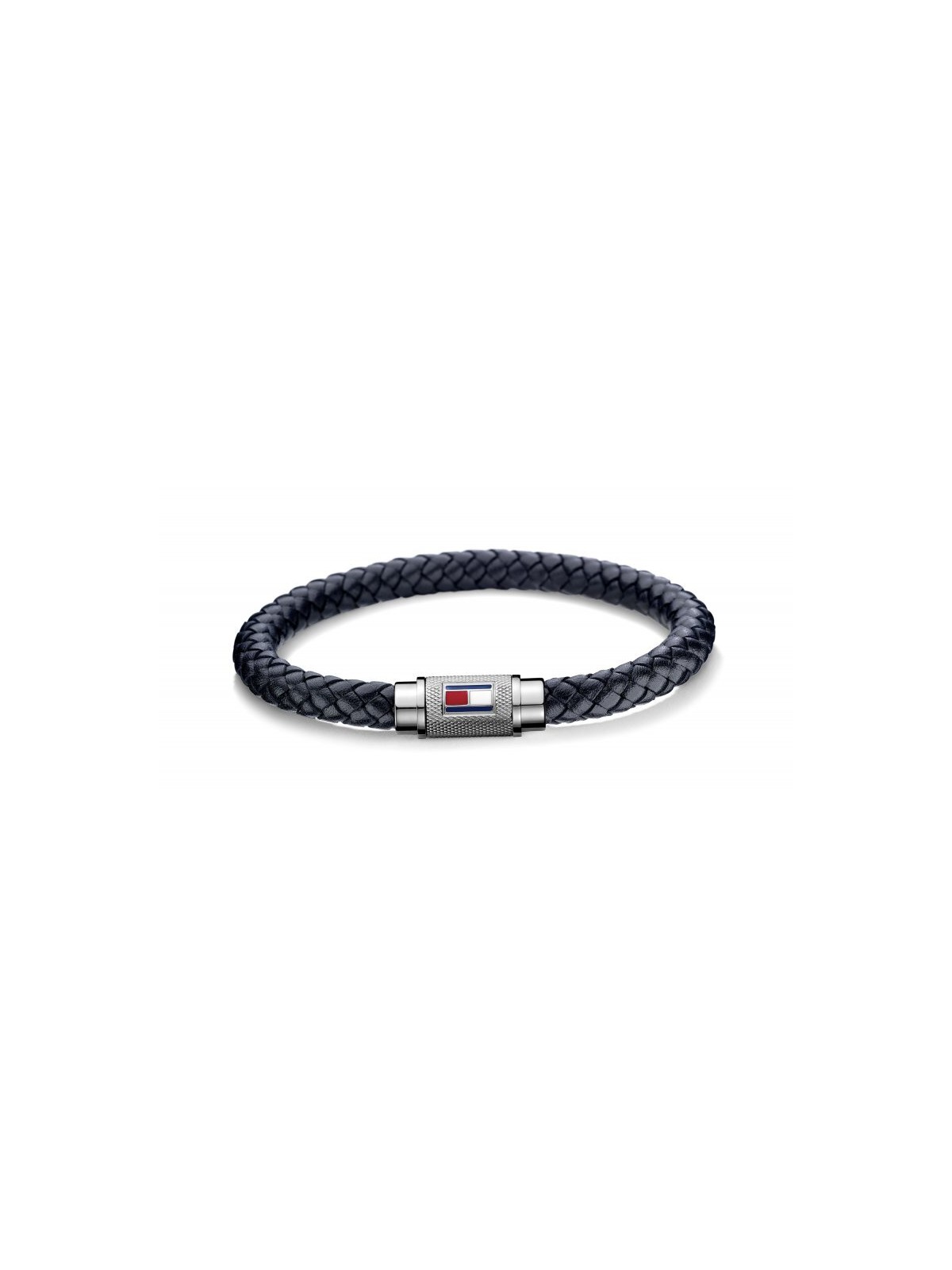 Tommy Hilfiger Bracciale alla moda in pelle blu scuro TH2701000 - Lunghezza: 19 cm uomo