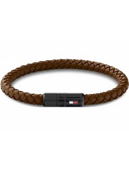 Tommy Hilfiger Elegante bracciale in pelle marrone 2790668 - Lunghezza: 19,5 cm uomo