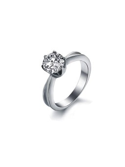Troli Anello in acciaio con cristallo KRS-174 - Diametro: 49 mm donna