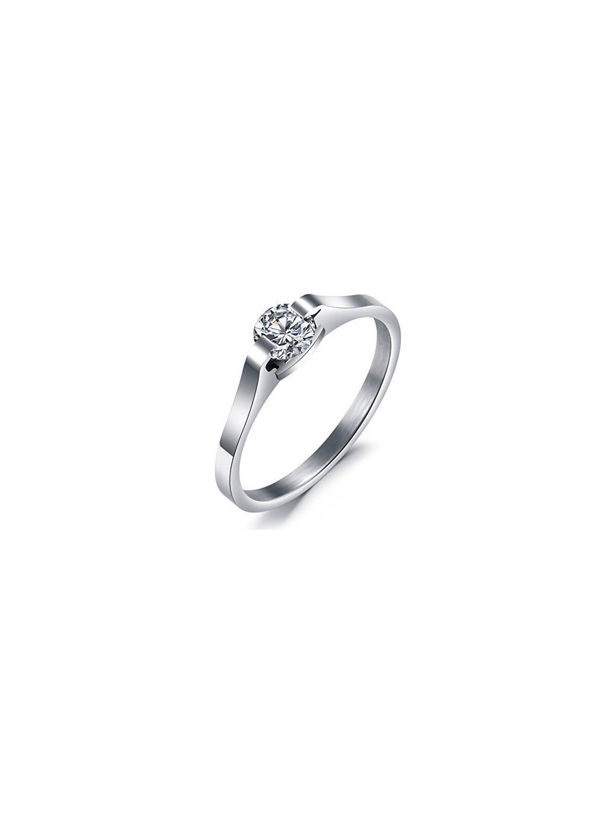 Troli Anello in acciaio con cristallo KRS-088 - Diametro: 56 mm donna
