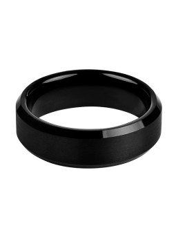 Troli Anello in acciaio nero - Diametro: 55 mm uomo