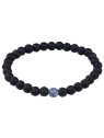 Troli Bracciale di perline di onice e diaspro blu - Lunghezza: 18 cm uomo