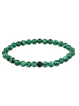 Troli Bracciale di perline in malachite e onice - Lunghezza: 17 cm unisex