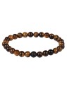 Troli Bracciale di perline in occhio di tigre e pietra lavaca - Lunghezza: 18 cm unisex