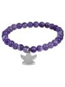 Troli Bracciale con perline di ametista e angelo - Lunghezza: 20 cm donna