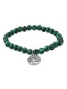 Troli Bracciale di perline di malachite con albero della vita - Lunghezza: 17 cm unisex